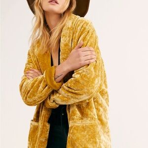 Free People We The Free Heart’s Desire Quilted Velvet Duster Jacket XS